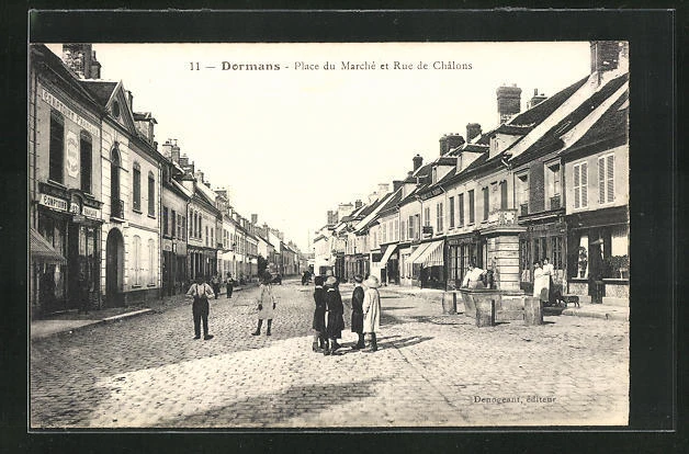 CPA Dormans, Place du Marché and Rue de Châlons