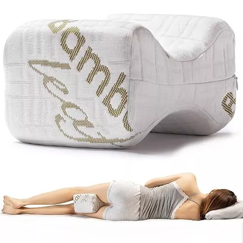 Flowen Coussin Orthopédique Genoux Entre Jambes Oreiller pour Dormir la Nuit sur