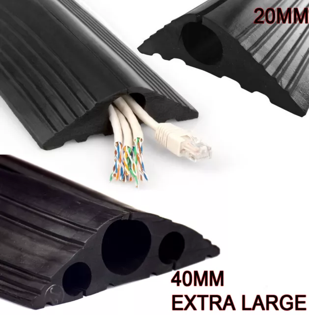 Cable Tidy Floor Protector Rubber Ramp Cover Black Heavy Duty  for Pedestrian