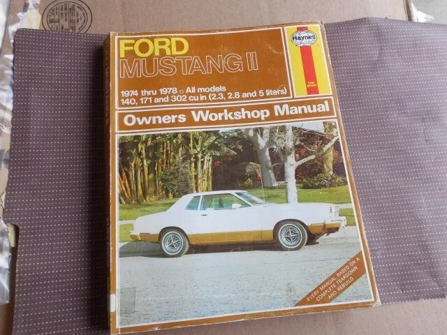 Mustang Ii Haynes Repair Manual 11974-1978 V8 140 170Cid