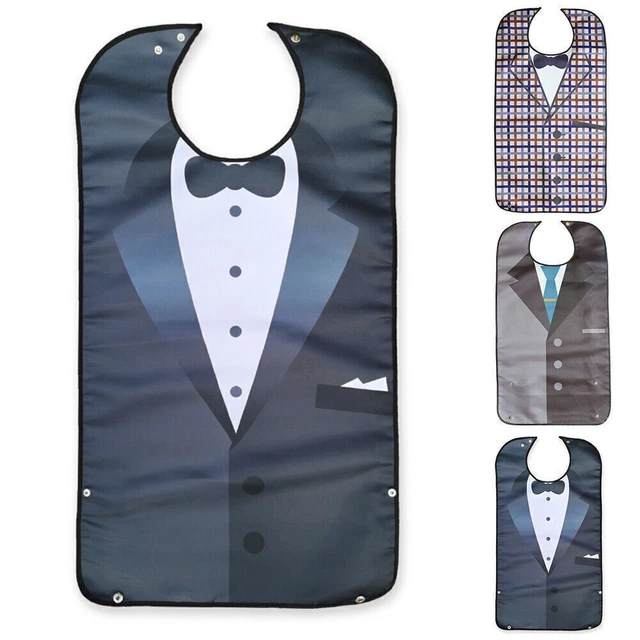Adult Bibs Waterproof Dining Bibs Protectors With Crumb Catcher For Elderly Men☹