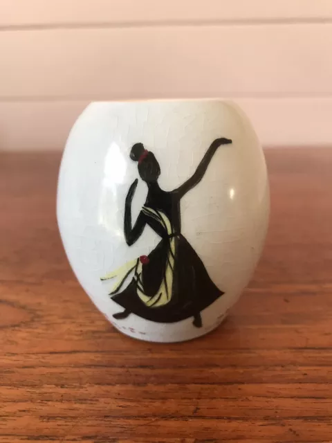 Vintage Martin Boyd Australian Pottery Ballerina Dancer Small Vase Signed