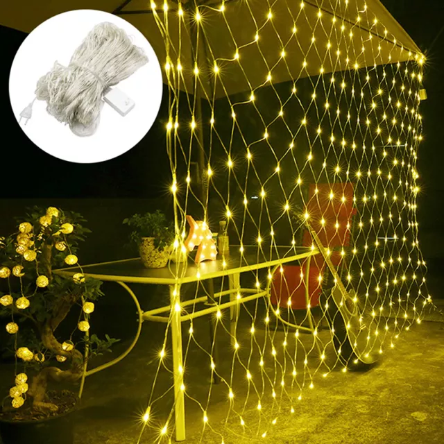 LED Net Curtain Mesh Fairy String Light Christmas Outdoor Light Garland Garl^:^