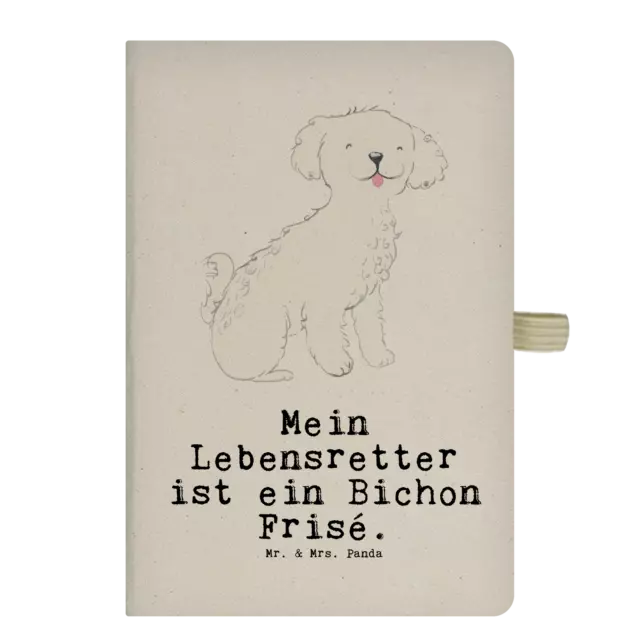 DIN A6 Baumwoll Notizbuch Bichon Frisé Lebensretter - Geschenk Notizen Tagebuch