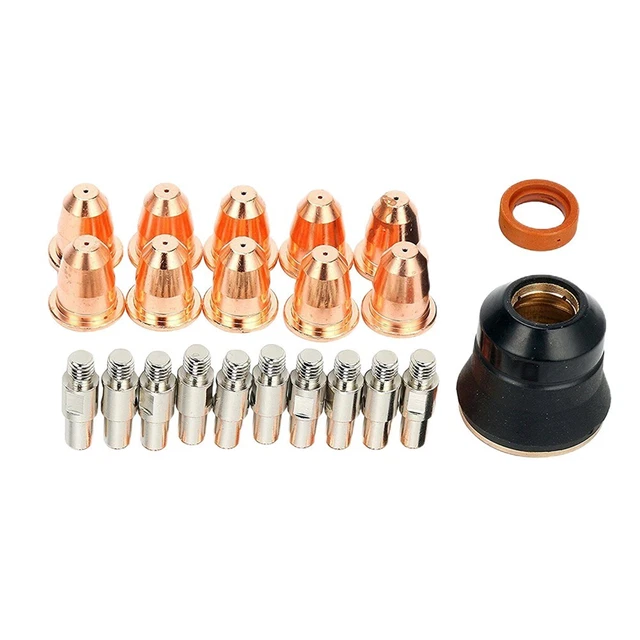 10 électrodes Torche Plasma Cuivre Rouge PT-40/60 - Modèle 52582, Durable, Pour Soudage - Compatible Hypertherm - 6