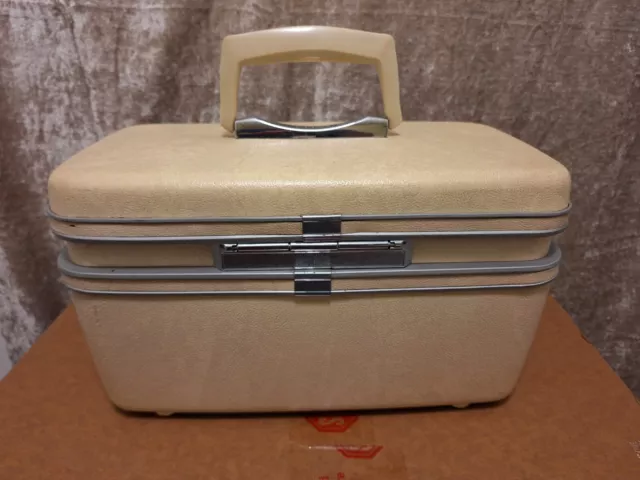 Samsonite Silhouette Train Case Vintage Cosmetic Travel Hard Luggage Carry On 3