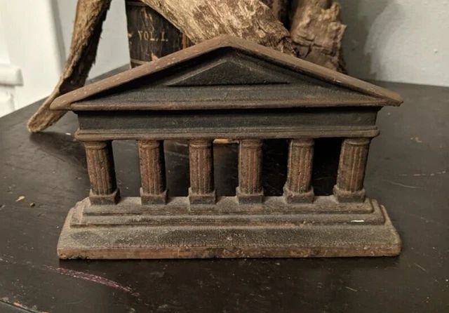 1930s Judd 9767 Roman Greek Parthenon Temple Columns Pair of Cast Iron Book Ends