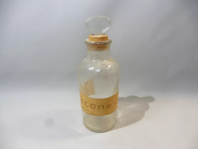 Antike Flasche aus Glas Mit Korken- Labor / Deko/Vintage