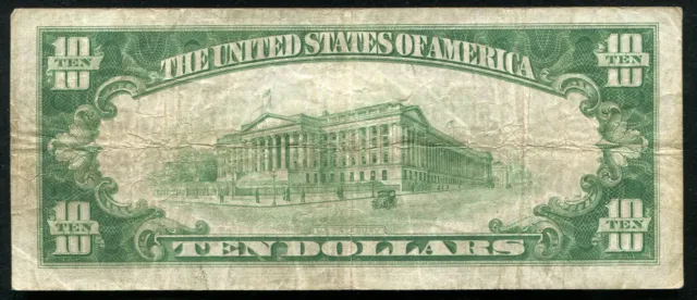 Fr 2003-G 1928-C $10 Ten Dollars Lgs Light Green Seal Frn Federal Reserve Note 2