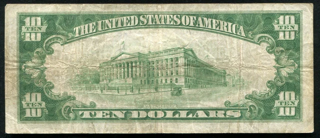 Fr 2003-G 1928-C $10 Ten Dollars Lgs Light Green Seal Frn Federal Reserve Note 2