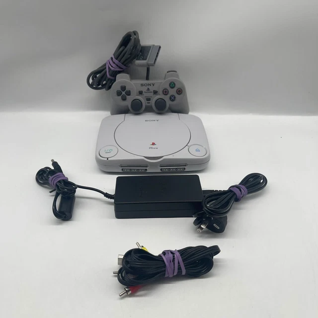 SONY PLAYSTATION 1 Psone PS1 Slim Console PAL with Controller and Cords ...