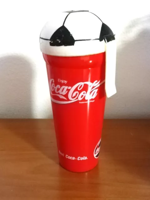 coca cola coke bicchiere plastica PALLONE CALCIO  oggetto vintage anni 90