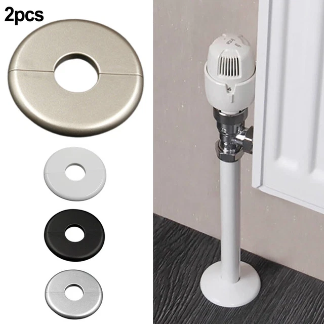 2pc Radiator Pipe Cover Collar 2.7 Dia 15mm hole, Slide Over Existing Pipe