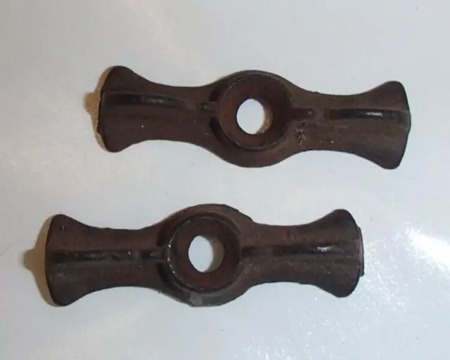 Vtg Pair of Antique Cast Iron Metal Bow Tie Cupboard Cabinet Turn Latch 1.75"