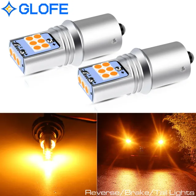 GLOFE CANBUS Error Free 7506 1156 BA15S P21W Amber Yellow LED Turn Signal Light