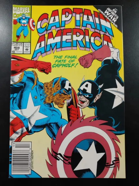 ⭐️ CAPTAIN AMERICA #408 Infinity War (newsstand)(1992 MARVEL Comics) FN/VF Book