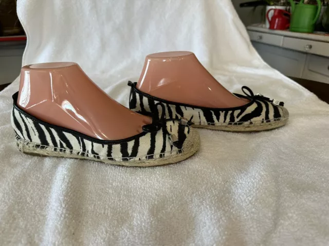 Michael Kors Meg Espadrille Women Shoes Zebra  8 M Slip On Casual Flats 2