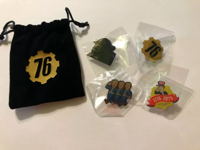 Collection - Set of 4 Pin's / Badge / Pinset - Fallout 76 - PS4 / Xbox One Promo