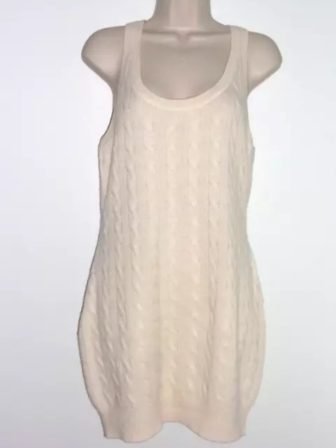 Rugby Ralph Lauren Wool Blend Cream Cableknit Sweater Vest Dress Size - M