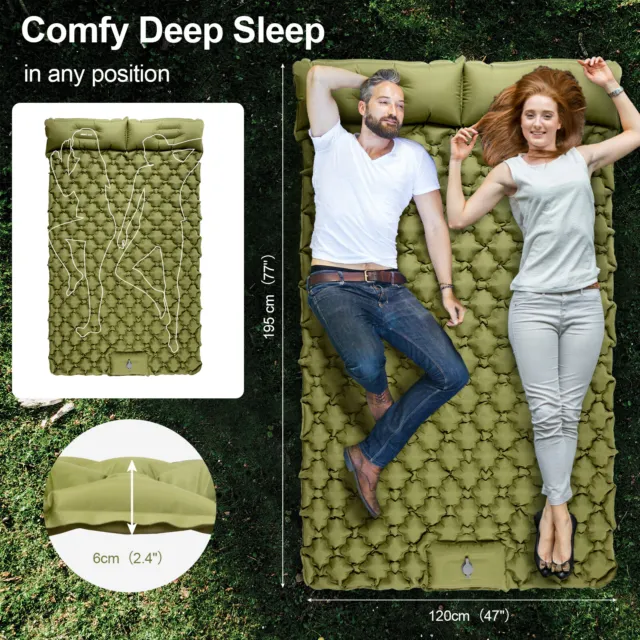 Air Bed Self Inflating Mattress Sleeping Mat Camp Camping Hiking Joinable New 2
