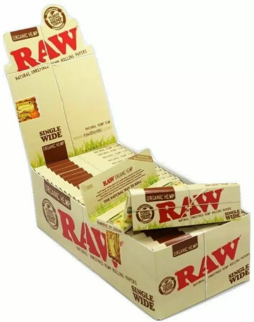 Raw Organic Hemp Single Wide Standard Regular Natural Rolling Papers 1 3 5 10 50