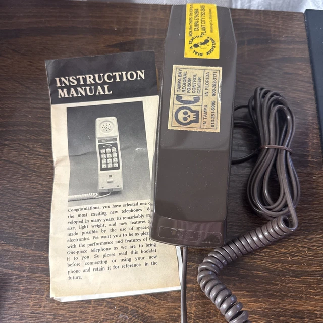 VINTAGE UNITECH EZY-FONE Brown Corded Push Button Telephone NOS With ...