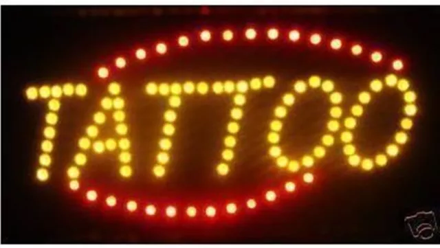 Ultra Bright LED Neon Light Animated Motion TATTOO Open Sign LB234