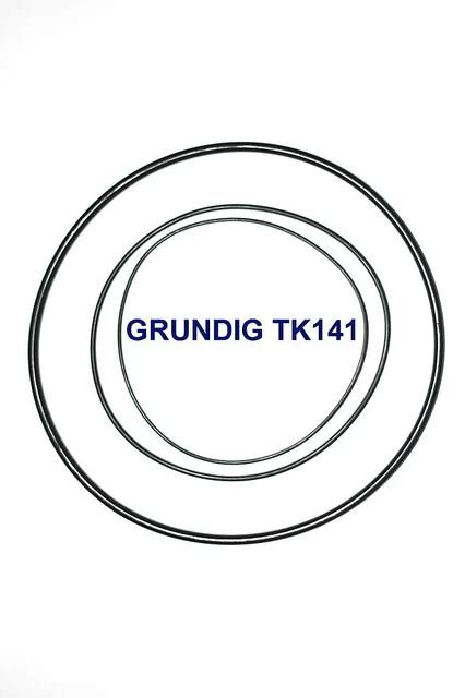Drive Belt Kit For Grundig TK141 Tape Recorder (1970) - Rubber Belt Set, Fits TK120, Made In Germany