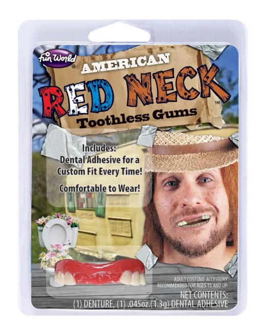 Fun World American Red Neck Toothless Gums Dentures Halloween Costume Accessory
