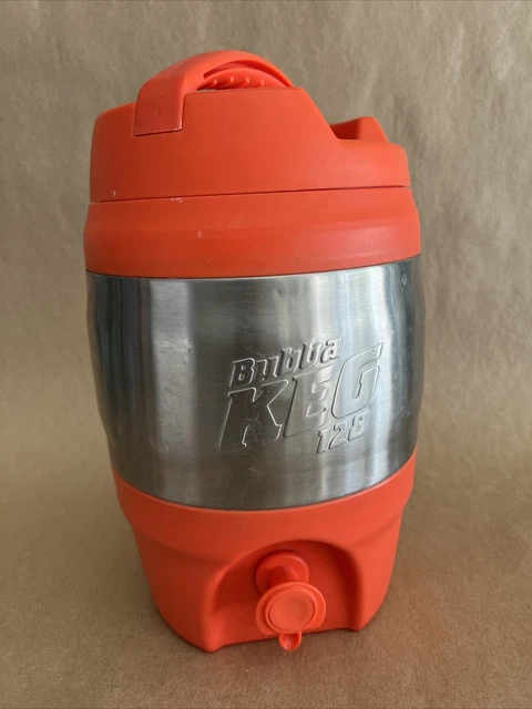 BUBBA KEG 128oz 3.8L ORANGE STAINLESS STEEL PLASTIC INSULATED DRINK COOLER JUG