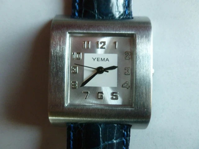 Montre Homme Mécanique YEMA Vintage En Acier - Boîtier Acier, Bracelet Cuir, Fonctionne, Livrée Avec Boîte
