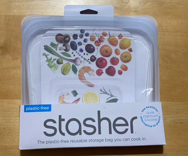 Stasher Silicone Reusable Sandwich Storage Size Food Bag - Plastic Free - NEW