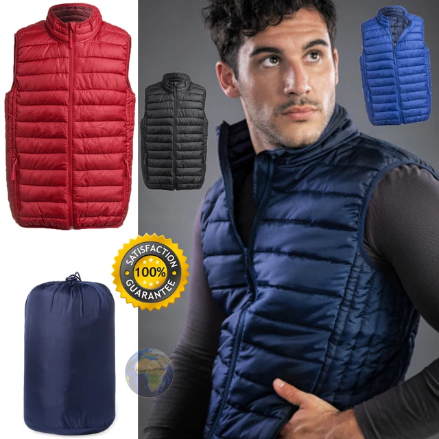 PIUMINO smanicato DA UOMO Giubbotto SENZA MANICHE Invernale IMBOTTITO Zip GIACCA