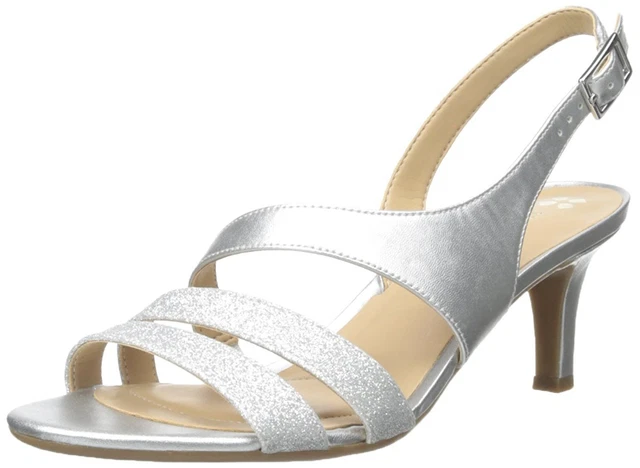 Naturalizer Womens Tami Open Toe Slingback Sandals - Silver - 7.5 cGuO
