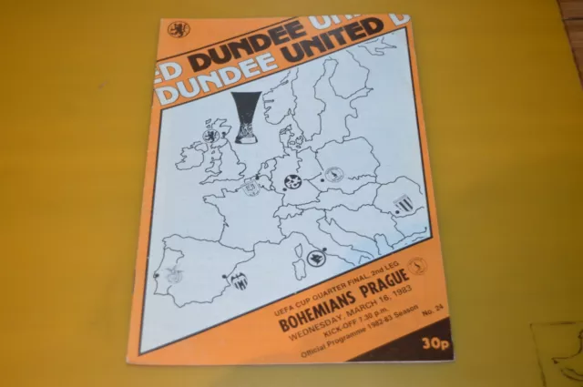 DUNDEE UTD v BOHEMIANS PRAGUE MARCH 1983 UEFA CUP