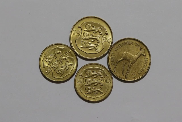 🇪🇪 Estonia - 3 Early Independence Coins B49 #2031