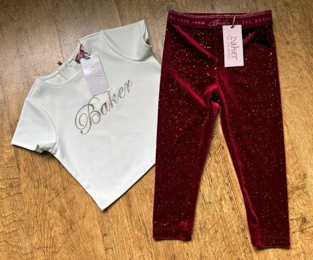 BNWT Ted Baker 4-5 years designer logo top sparkly leggings outfit set new gift
