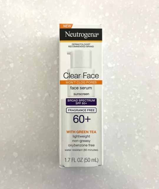 Neutrogena Clear Face Serum Sunscreen with Green Tea, SPF 60+  1.7 OZ