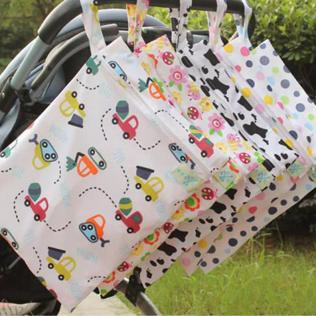 30*40cm cartoon single pocket diaper bag waterproof wet bag for baby diaper-wa
