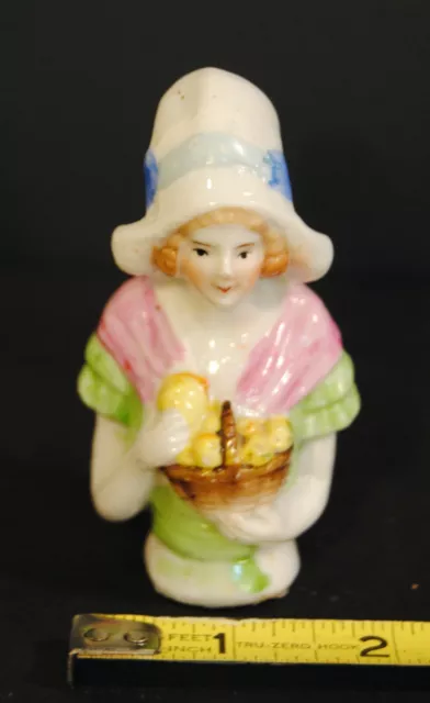 Antique Vintage Dutch Lady Porcelain Half Doll Finely Detailed