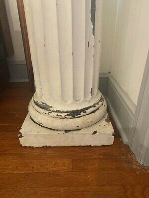 Pair of Antique Iron and Galvanized Metal Fluted Metal Columns, 103 Inches Tall 3