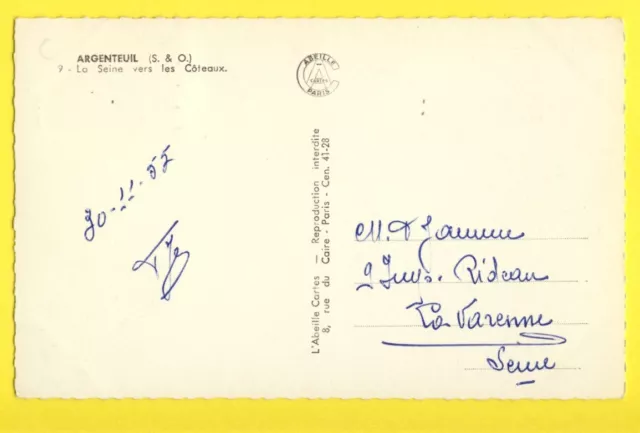 cpsm FRANCE 95 - ARGENTEUIL (Val d'Oise) La Seine vers Les CÔTEAUX 2