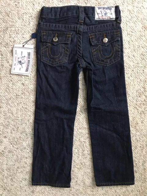 NWT TRUE RELIGION Straight Jeans RINSE Toddler Boys sz 4 TR926JN89