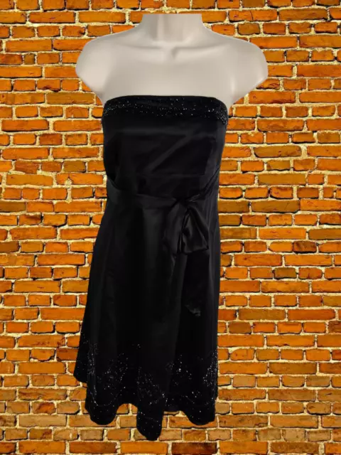 Bnwt Womens Spotlight By Warehouse Uk 16 Black Embellished Occasion Party Dress