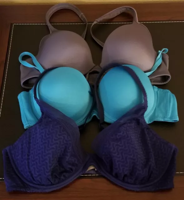 36C BRA LOT 3 BRAS UNDERWIRE BLUE Bali Lace Vtg Wacoal & Turquois