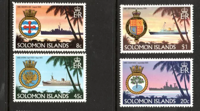 Solomon Islands 1981 Ships & Crests Sg 430-433 Unmounted Never Hinged Mint