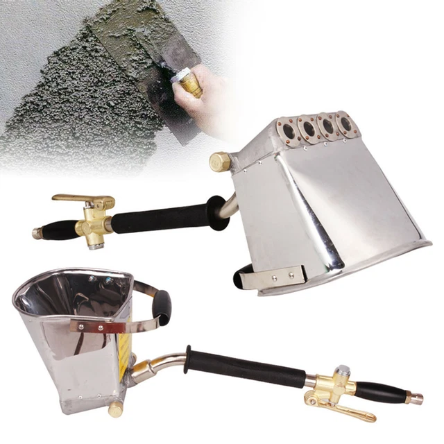 Cement Mortar Sprayer Hopper 4 Jet Paint Wall Concrete Tool Stucco Gun Spray NEW