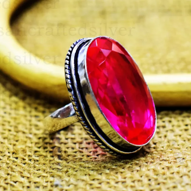 Anillo de plata estornino 925 rosa rubí lite joyería del día de la madre...