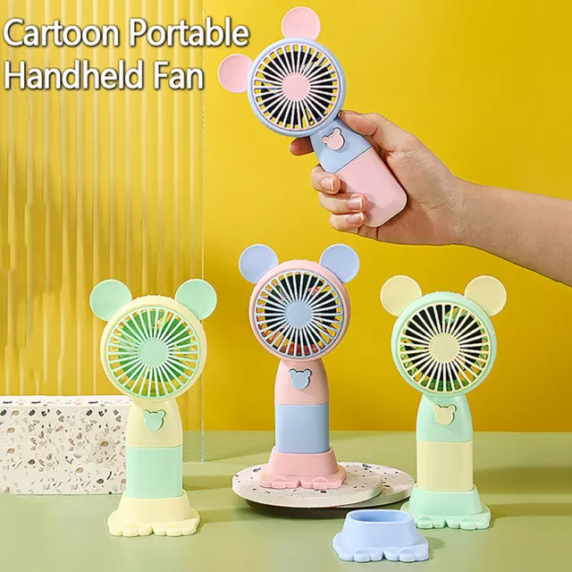 Cute USB Mini Fan Portable Handheld Fan Rechargeable Fan Low Noise Small Fan