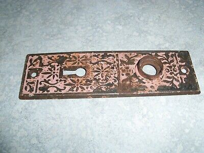 Antique Brass Door Plate / Eastlake 1 3/4" x 5 1/2"  Skeleton Key Hole 2